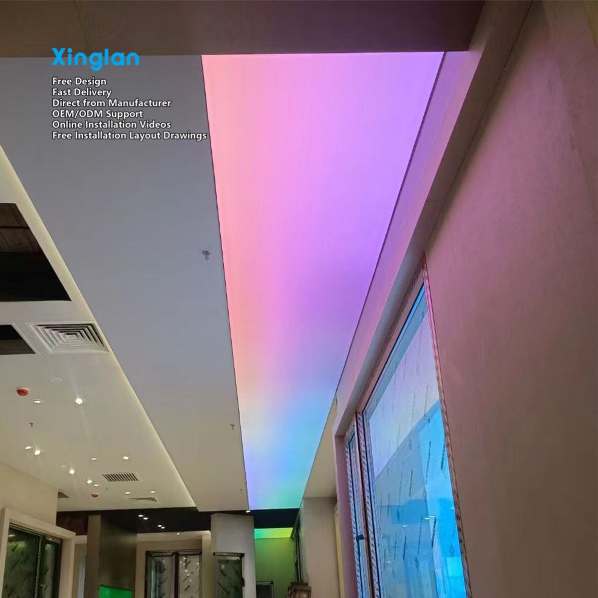 RGB LED Light Boxes Are Suitable for Indoor and Outdoor Ceilings; One-stop Service From the Manufacturer