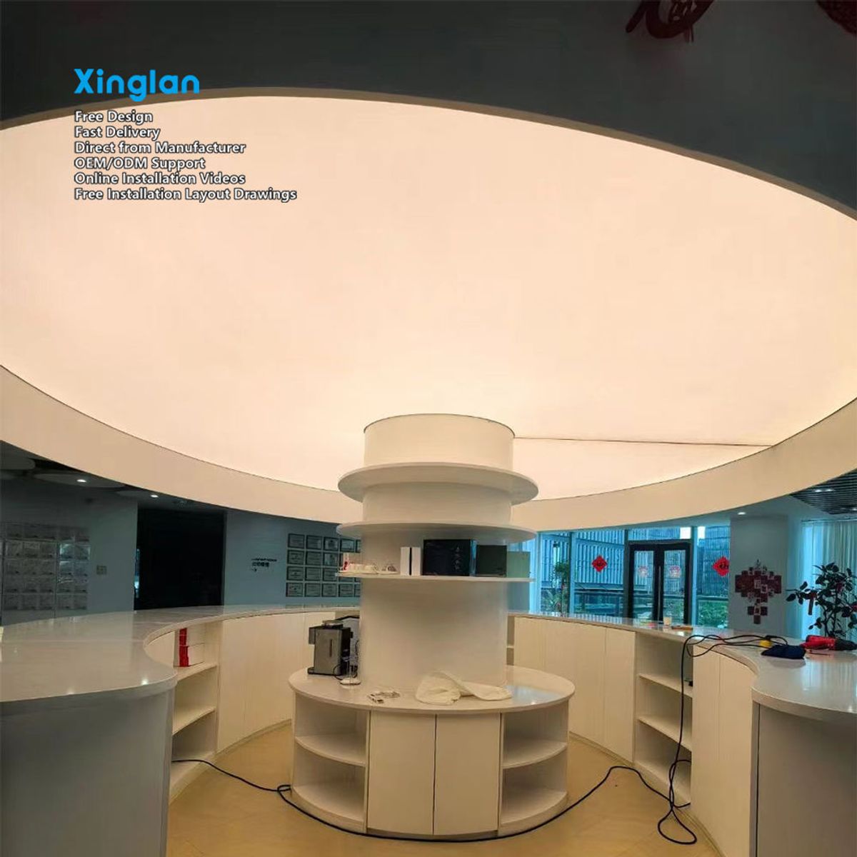 PVC Soft-Film Light Boxes Stretch Fabric Ceilings, Stretch Ceiling Films Translucent Stretch Ceiling Films