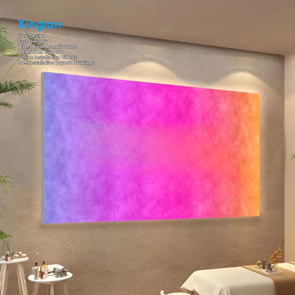 Custom Dynamic Illuminated Lightbox Signage with Gradient Color Effects Vibrant Dynamic Storefront Soft Film Fabric Lightbox