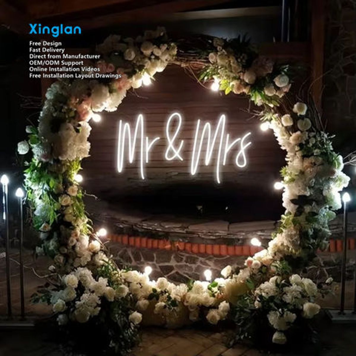 Custom LED Neon Sign for Wedding Birthday Party Home Wall DecorPersonalized Wedding LED Neon Light Sign for Marriage Party Decor
