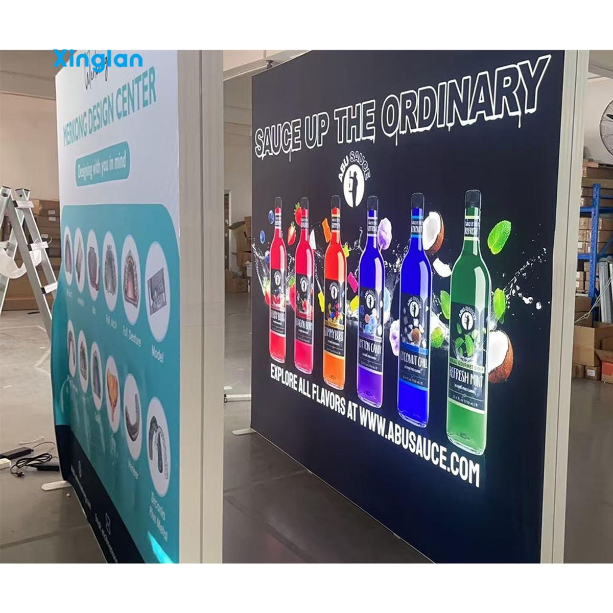 SEG LED Light Box Foldable Backlit Wall Display Reusable Trade Show Exhibition Booth Backdrop