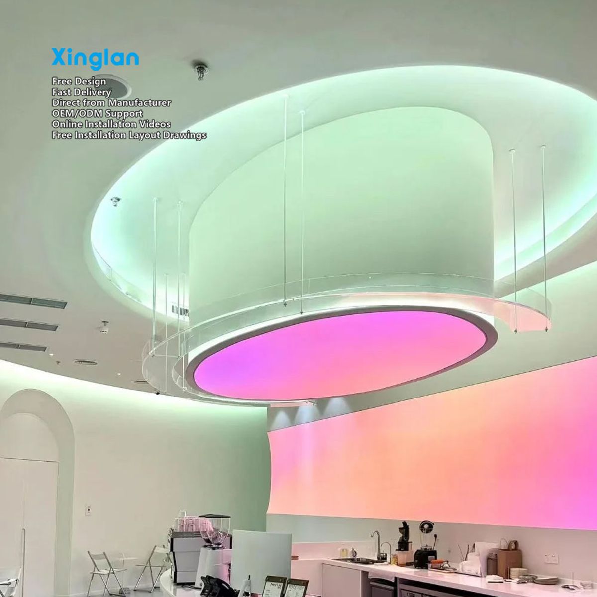 RGB LED Light Box with Aluminum Alloy Frame, Suitable for Indoor/outdoor Ceiling Installation High Brightness and Dustproof