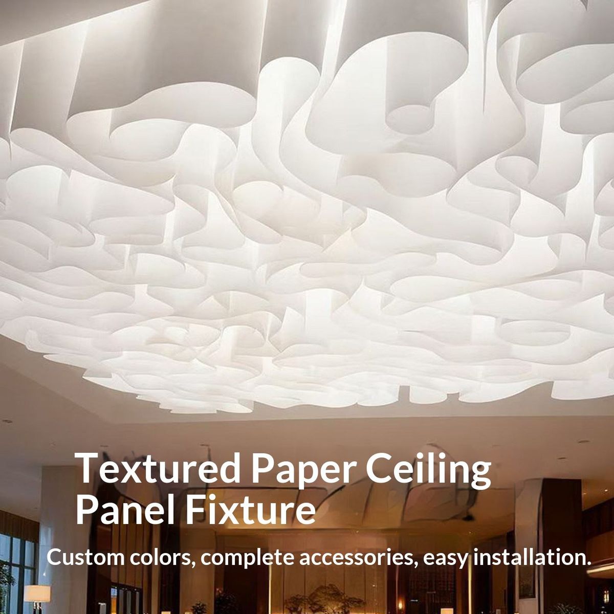 Legal Paper Modern Floral Restaurant LED Pendant Light Textured Paper Design Commercial Ceiling Creative Minimalist