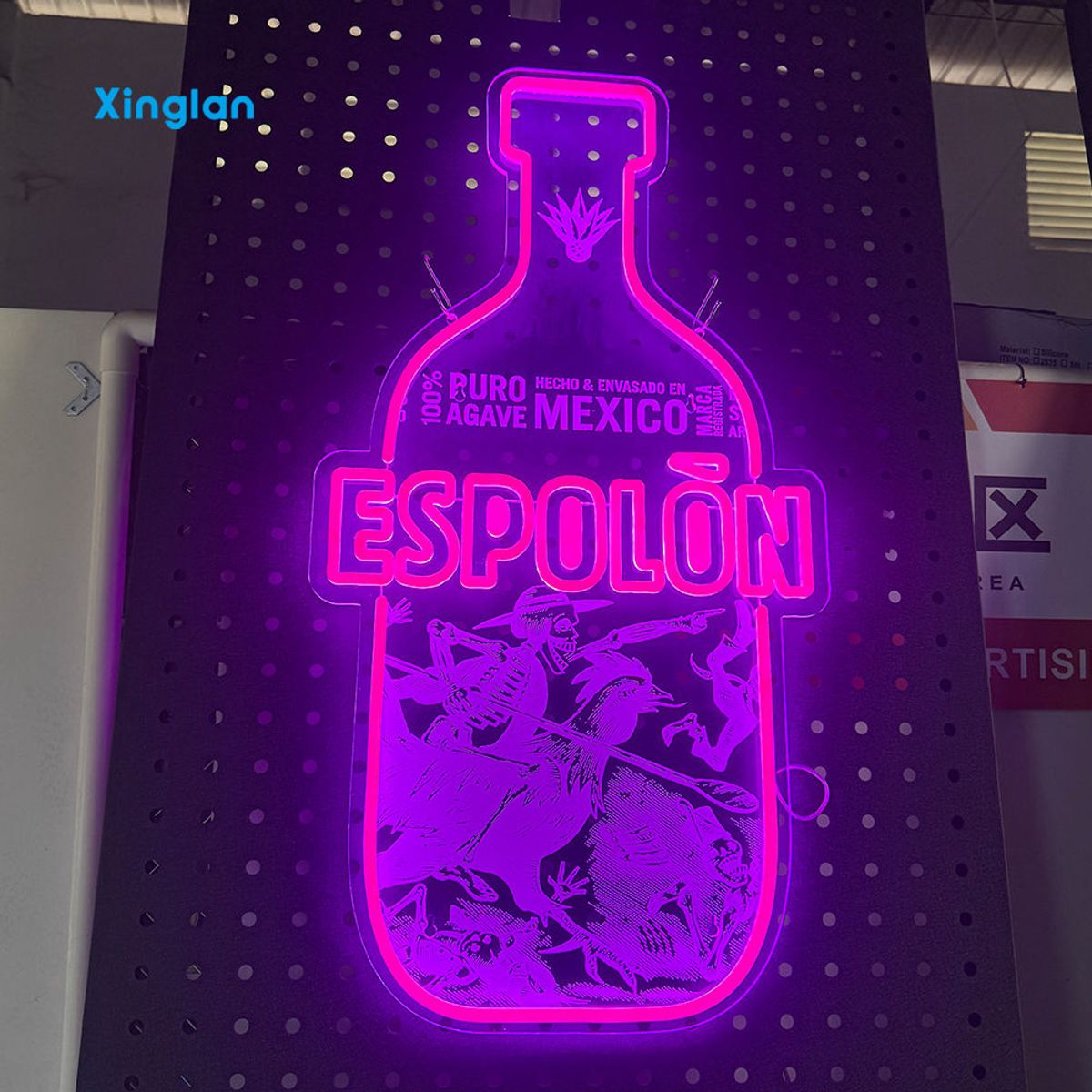 Custom Bottle Shape LED Neon Sign Indoor Bar Pub Tequila Liquor Brand Wall Mount Decorative Illuminated Advertising Sign