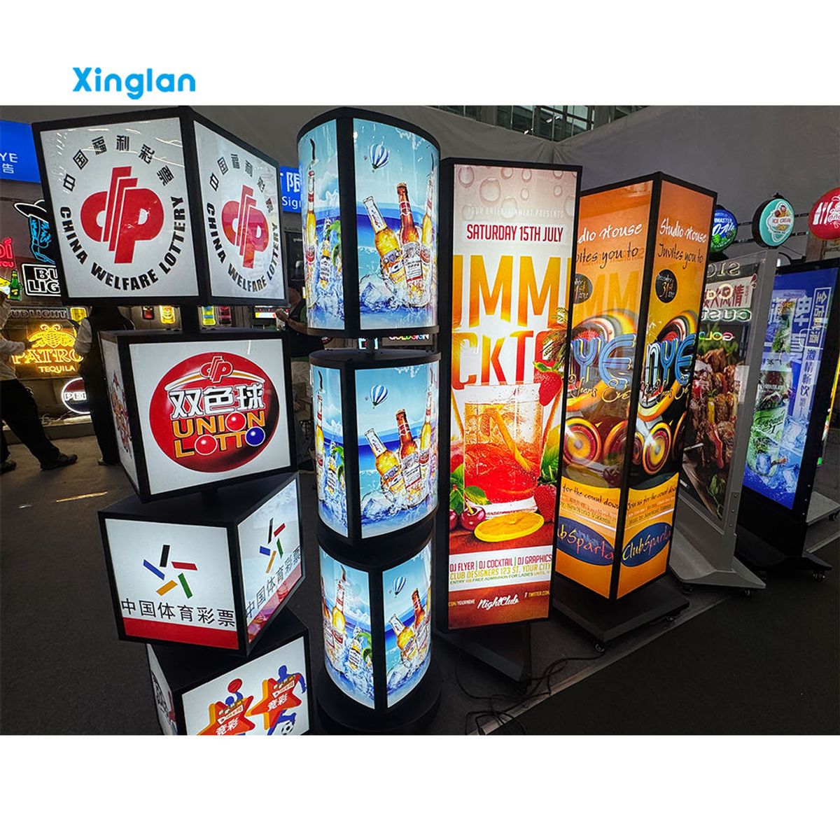 Double Sided Rotating LED Light Box Outdoor Waterproof Wall Mount Hanging Aluminum Alloy Barber Shop Gentlemen Salon Advertising