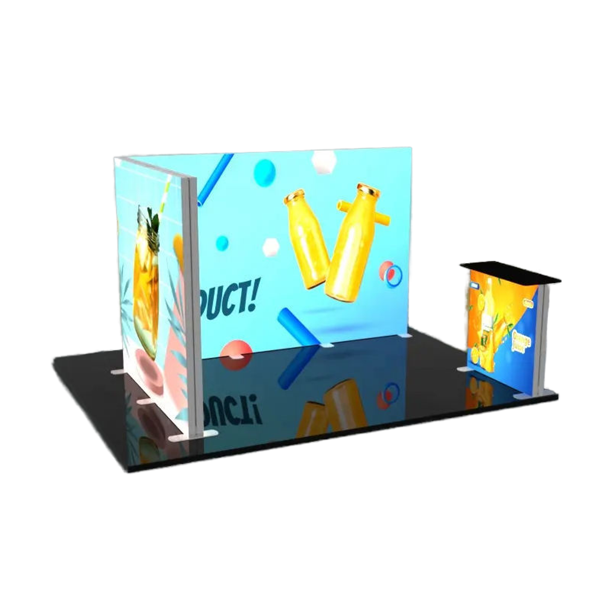 Portable Foldable SEG Light Box for Foreign Trade Exhibitions Advertising Background Wall with LED-Lit Textile Fabric Canvas