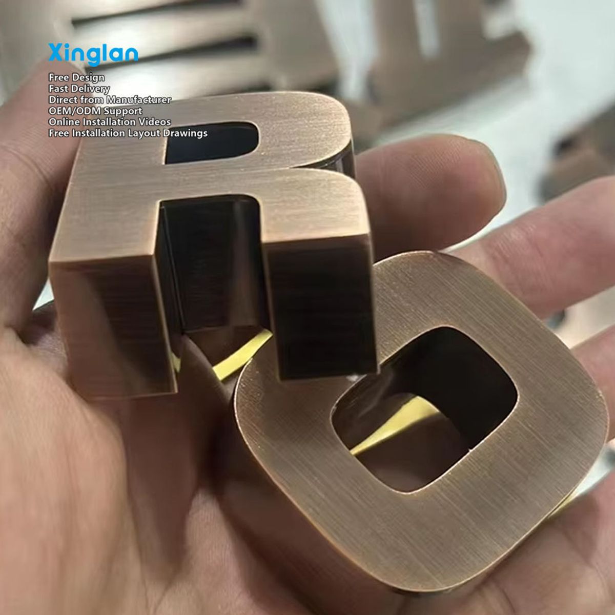Custom Stainless Steel Small Metal 3D Mirror Letters Signage of Metal Sign
