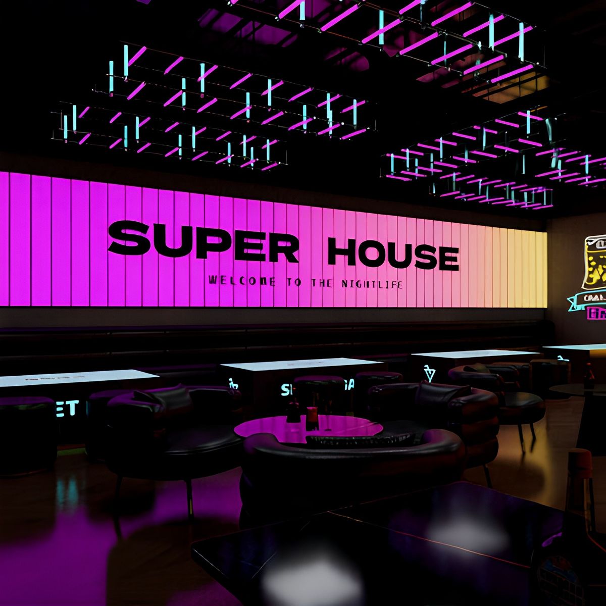 Symphony Sign Symphony Door Gradual Change Light Box bar KTV Live Stream Background Wall Dance Room Internet Celebrity Light Box