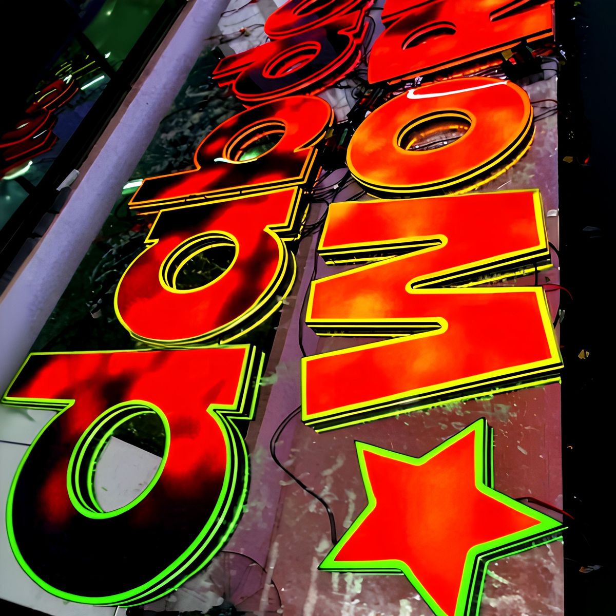 High Brightness RGB Light up Letter 3D Print Black Face With Led Full Color Light Letter Sign for Business Signage
