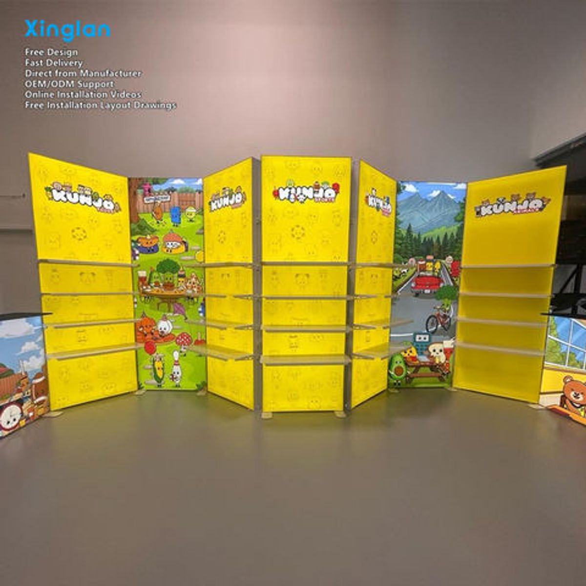 Trade Show Booth Display SEG with Aluminum Alloy Frame LED Lights 3000 Lumens Water Resistant Portable Rectangle for Outdoor Use