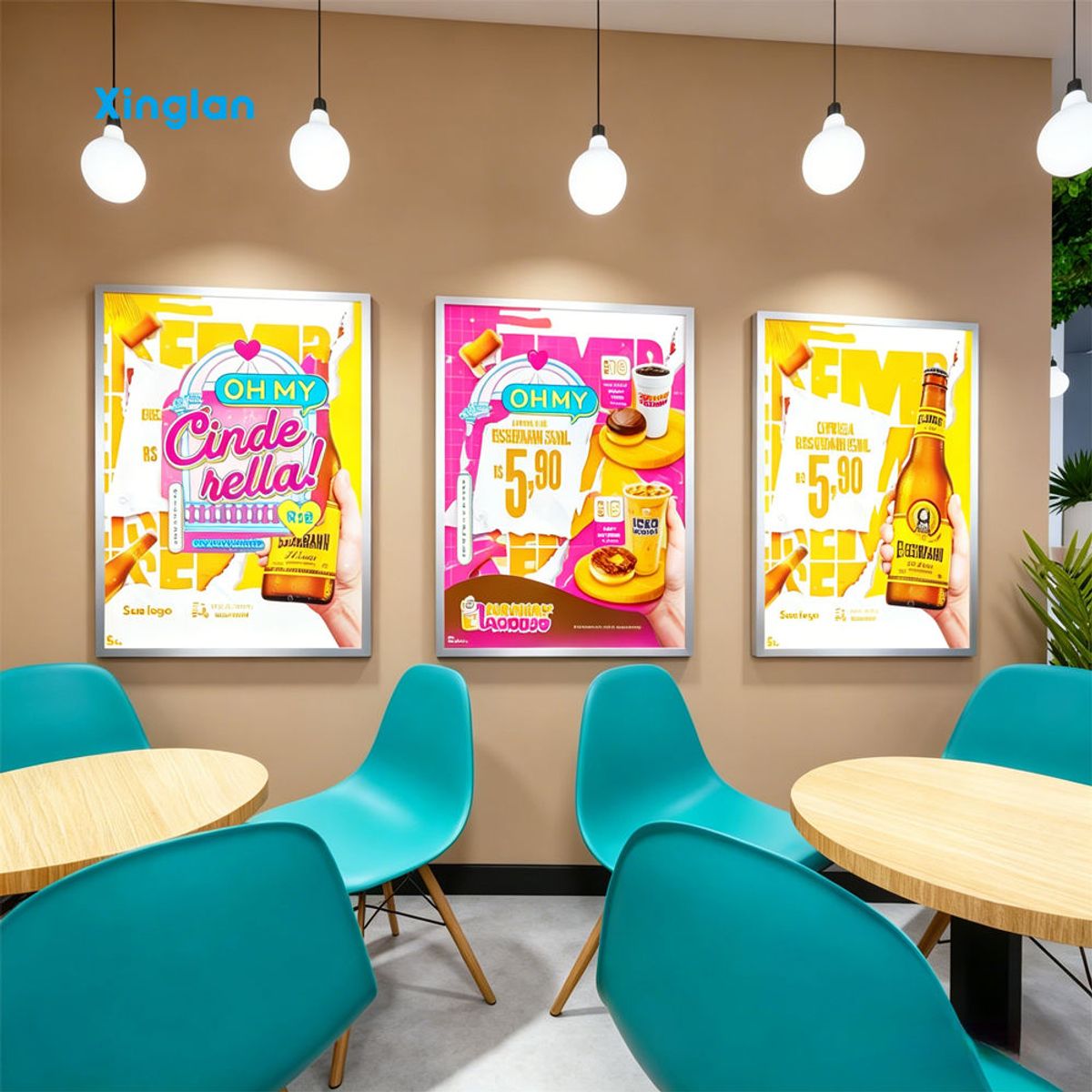 High-brightness Outdoor LED Light Box, square Aluminum Frame Light Box, Indoor Movie Posters, Restaurant Backlit Menus