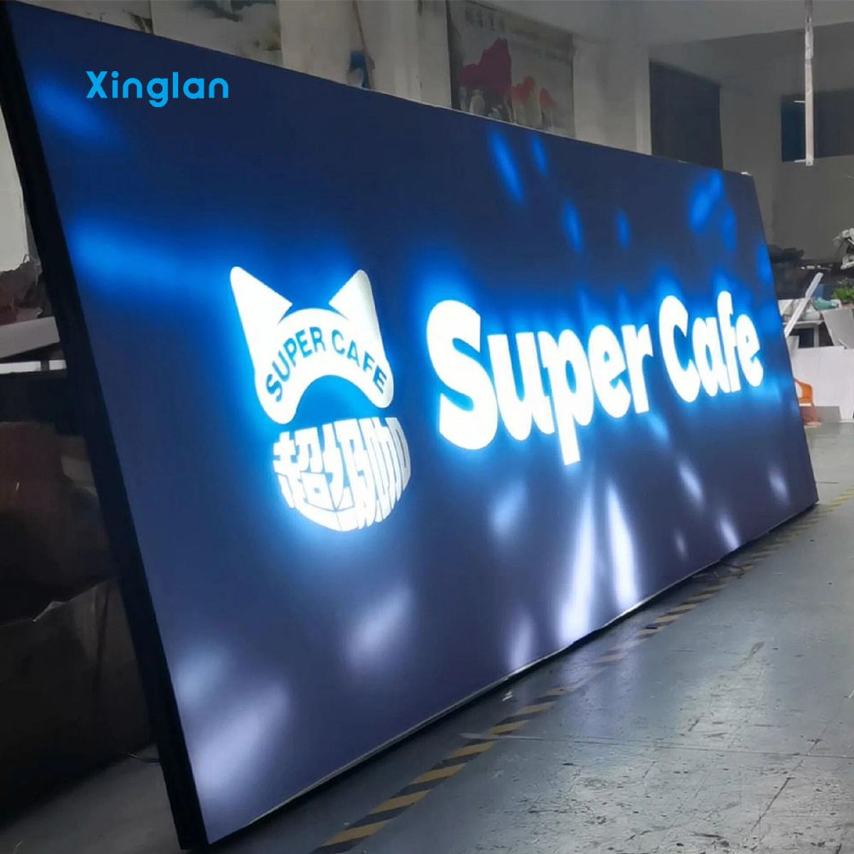 RGB Flowing LED Light Box Stretch Fabric Backlit Sign Custom Advertising Display Outdoor Cafe Shop