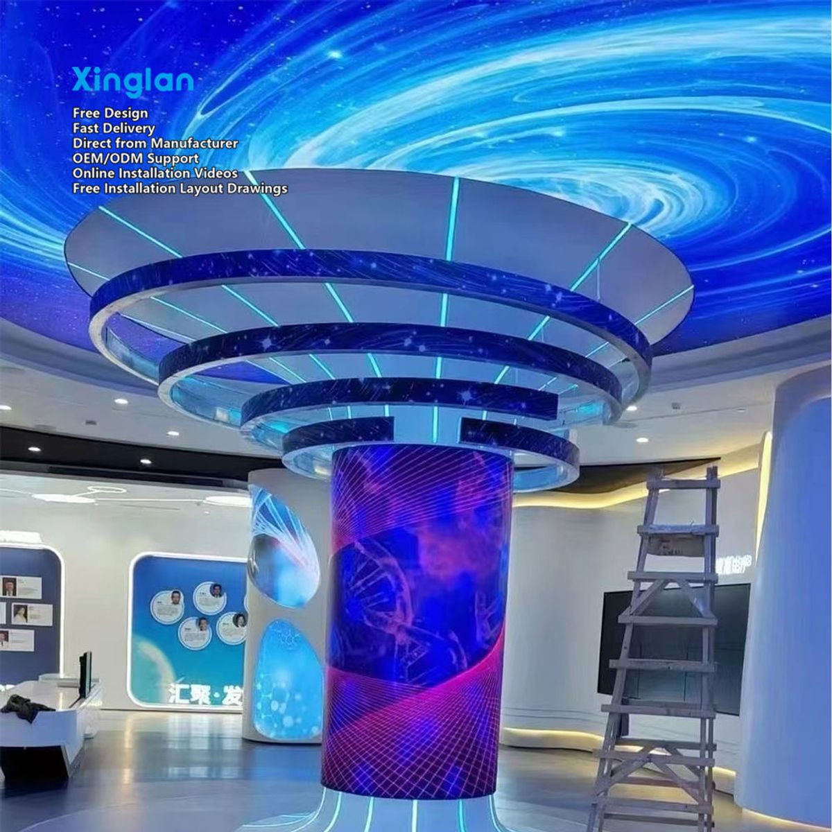PVC Stretch Film, Stretch Fabric, Ceiling Light Boxes, Stretch Ceiling Film One-stop Service for Light Box Production