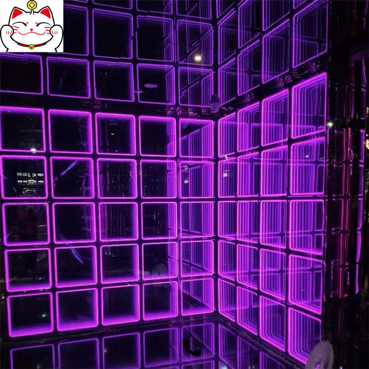 Custom Waterproof LED Infinity Abyss Mirror Wall Panel 3D Neon Tunnel Light for Bar & Event Decoration