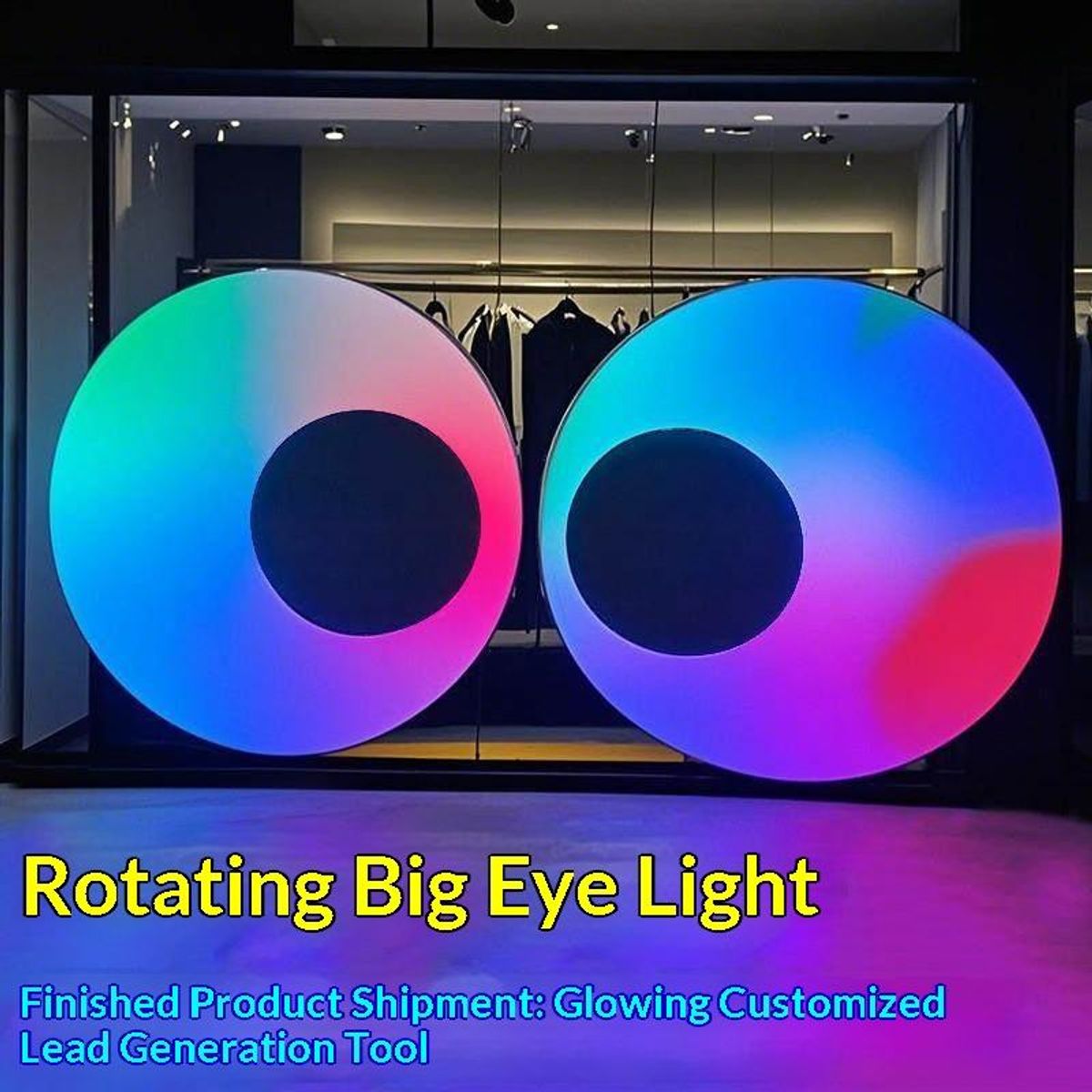 Moving Big Eyes Lightbox Rotating Tree Signage Outdoor Rotating Decorative Sign