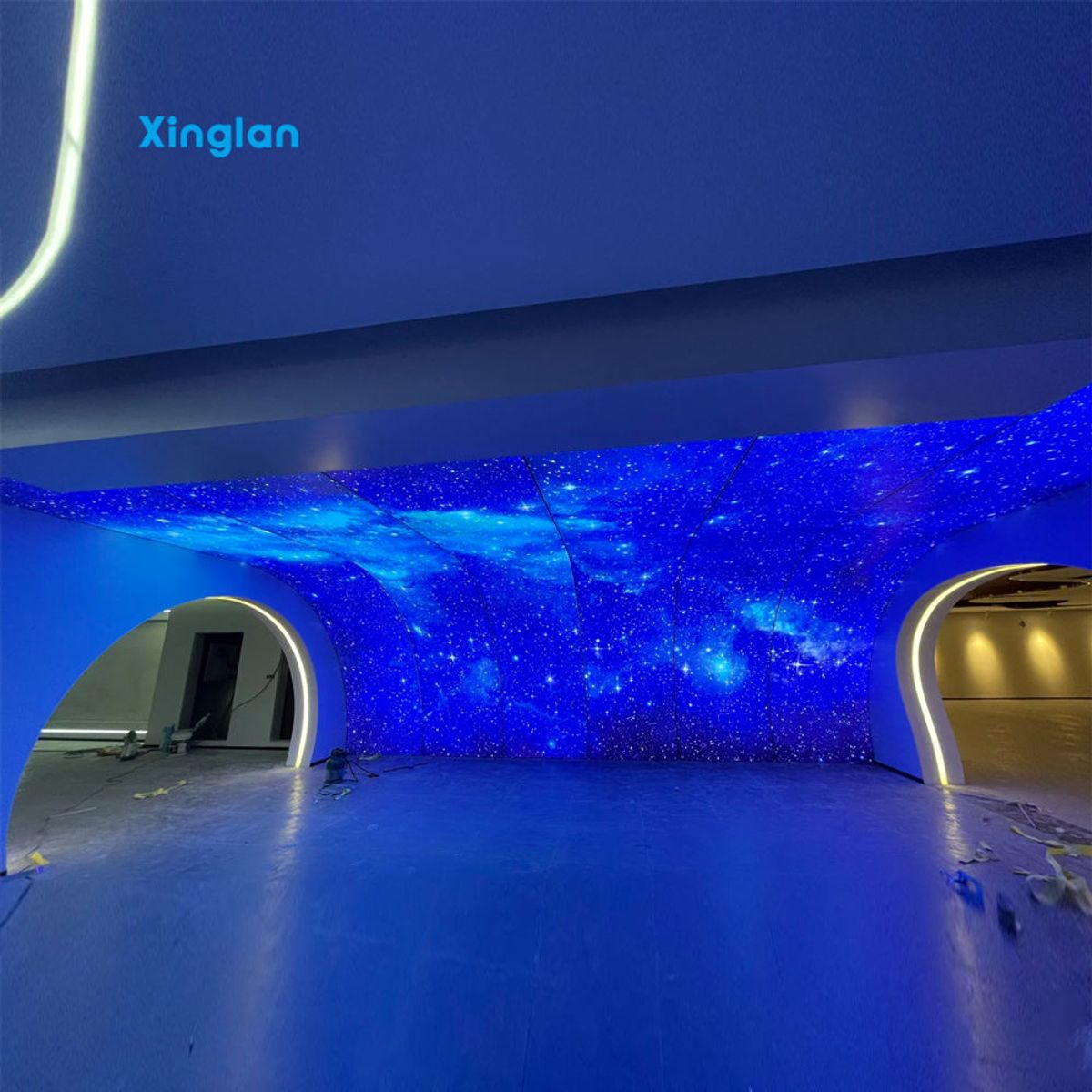 RGB Fabric Light Boxes, LED Light Boxes, PVC Stretch Ceiling Film, Indoor Soft Ceiling Panels, Printed Starry Sky