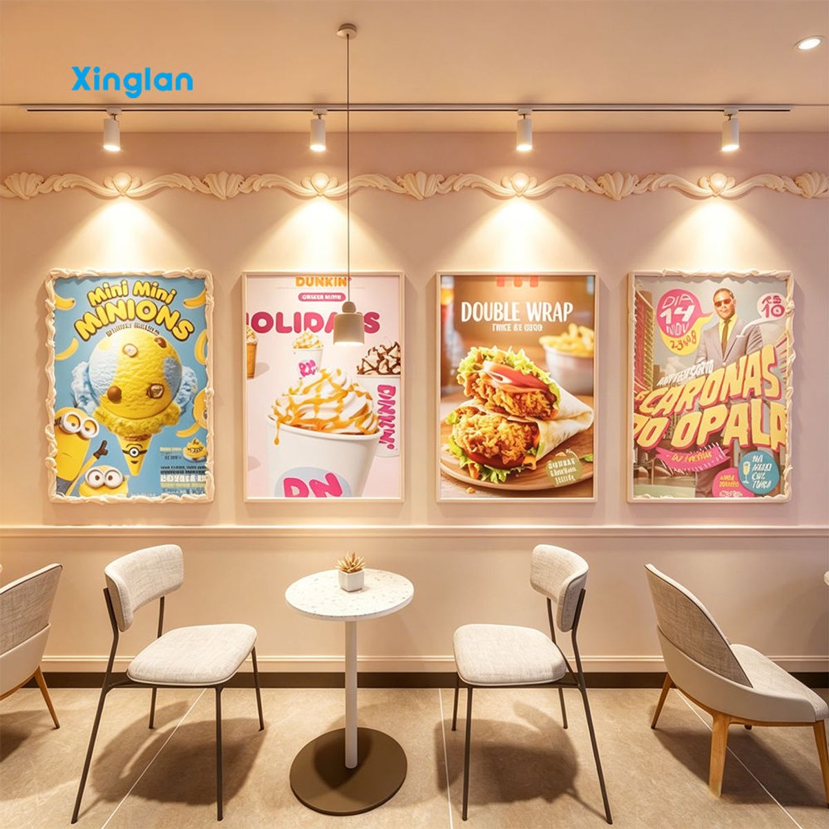 Advertising Indoor LED Light Boxes High Brightness Ultra-Thin Rectangle Hanging Aluminum Alloy Frame A4 Size Posters Menus Movie