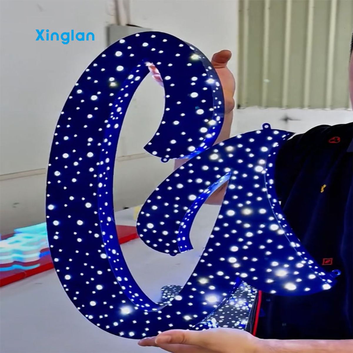 Premium Custom Outdoor Starlight LED Letters, Luxury Weatherproof 3D Starry Backlit Metal Signs for Commercial Building Facades