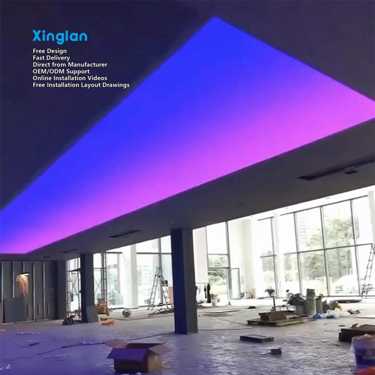 Stretch Fabric Ceilings | Stretch Ceiling Membranes | PVC Flexible Membranes | RGB Color Options Available