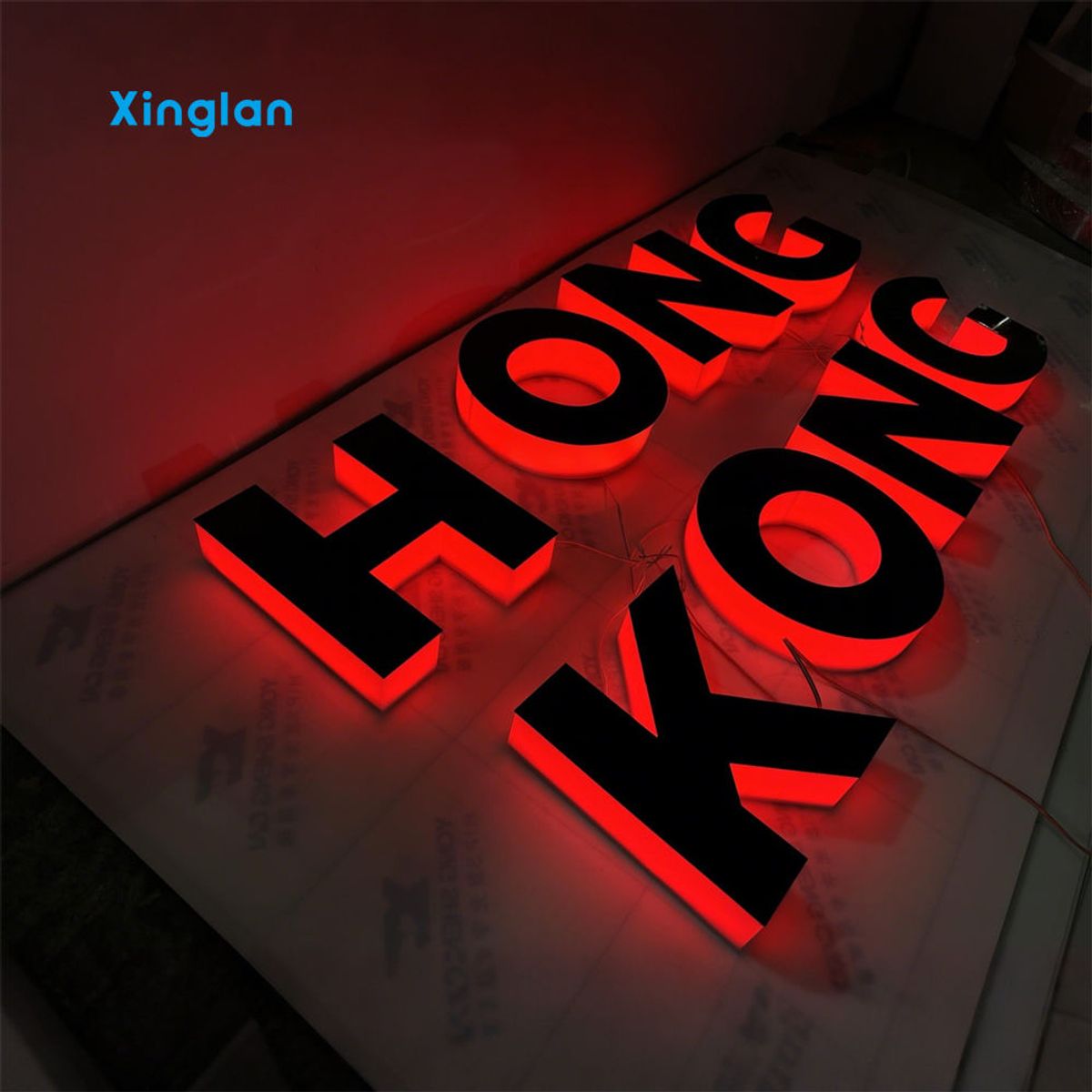 Custom LED Backlit 3D Acrylic Letters Waterproof Red Illuminated Business Signage for Store