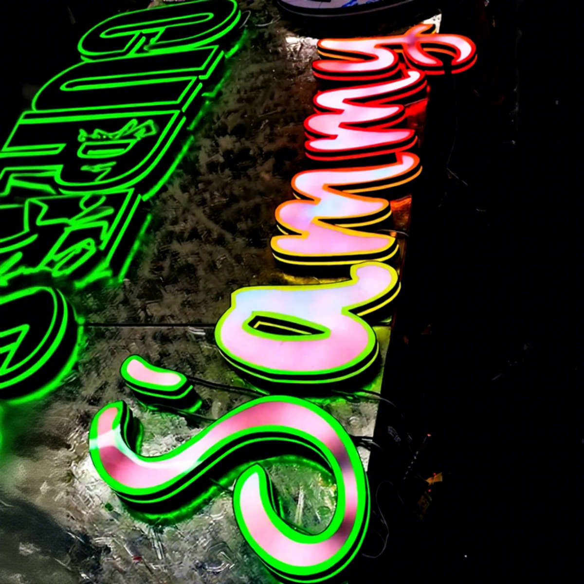 Custom Outdoor Business Stainless Steel RGB Led Illuminated Channel Letter Sign 3d Led Front-lit Letter Signage Signs
