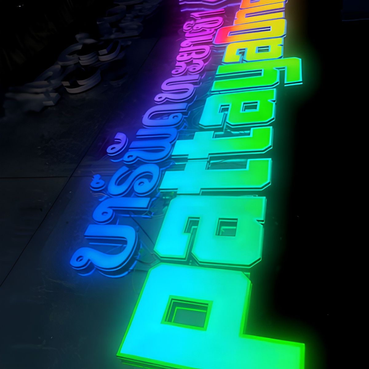 RGB Colorful Super Word Led Backlit Letters Outdoor Large 3d Backlit Sign Programmable Led Sign Customize Led Sign