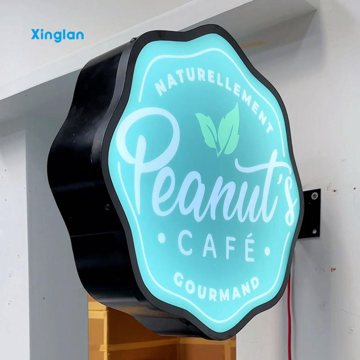 Wholesale Custom Backlit LED Sign Light Box, Waterproof Double Sided Wall Mount Glowing Advertising Sign for Retail Cafe Stores