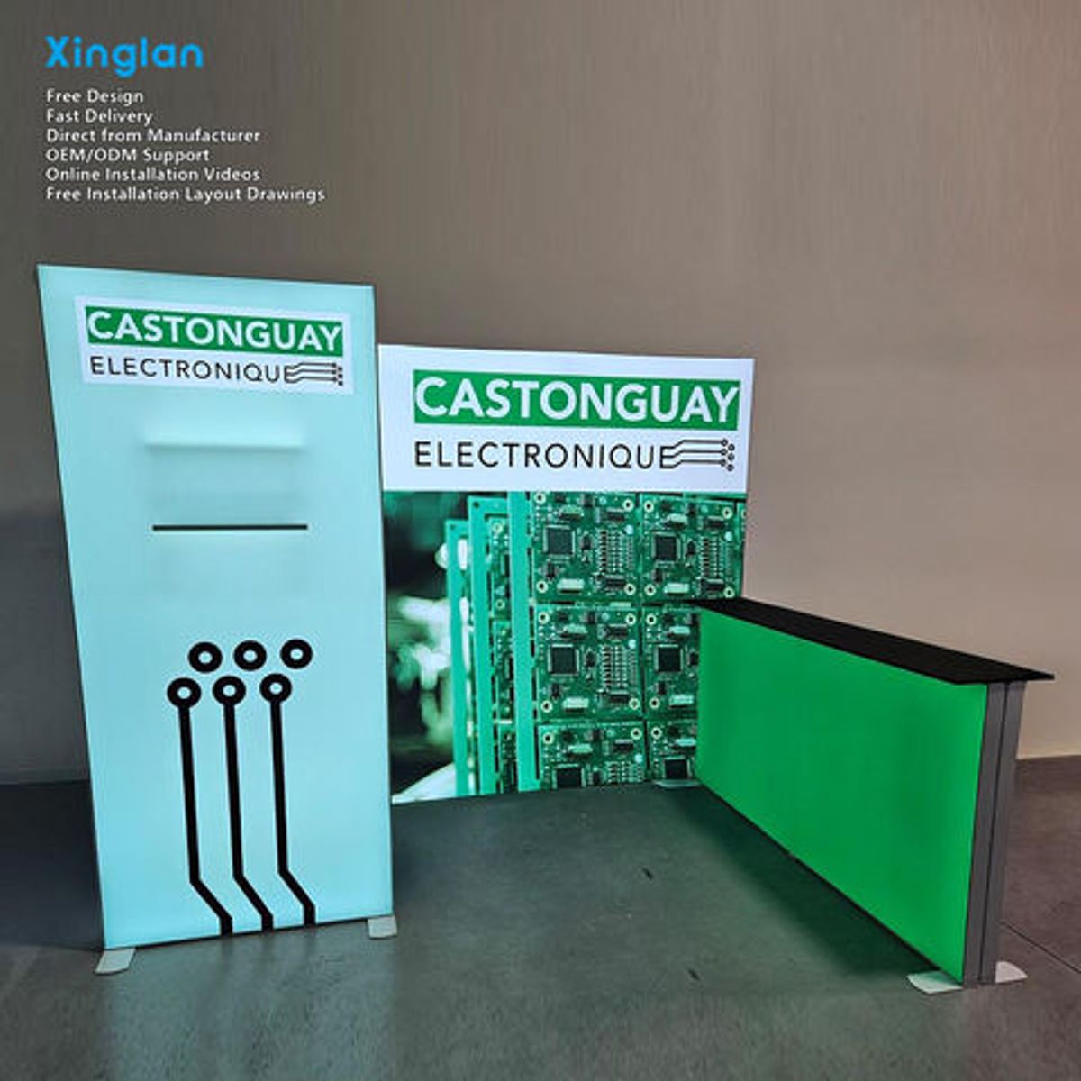Exhibition Folding Illuminated Backdrop Frames LED Fabric Light Boxes Portable SEG Aluminum Alloy Frame 3000 Lumens Outdoor Use