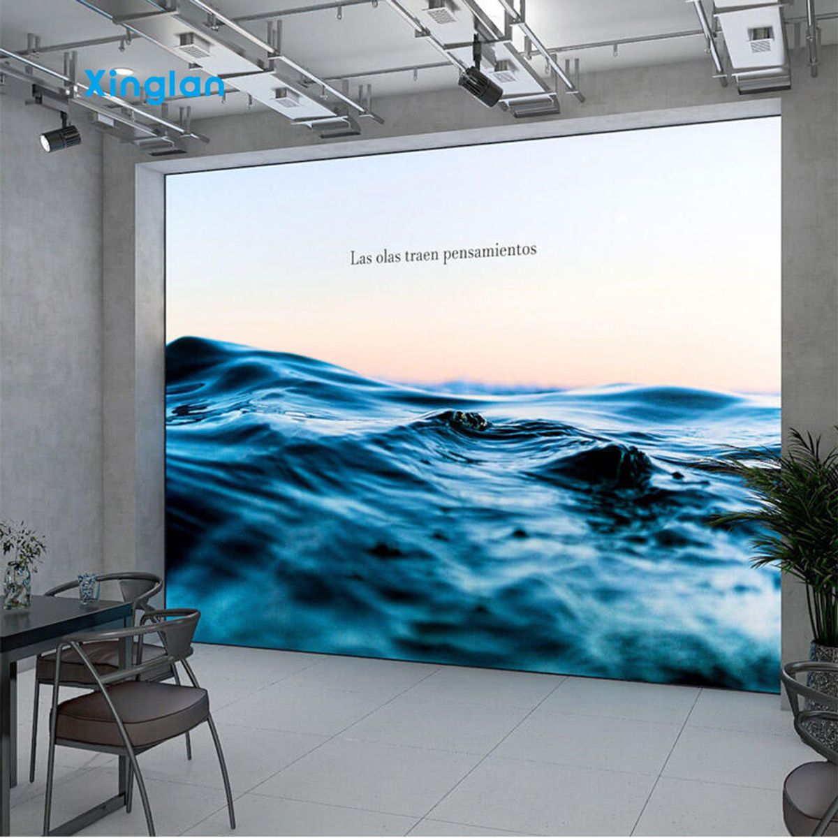 Borderless LED Fabric Light Box Custom Soft Film Luminous Background Wall Advertising Display for Cafe Hotel Office Interior