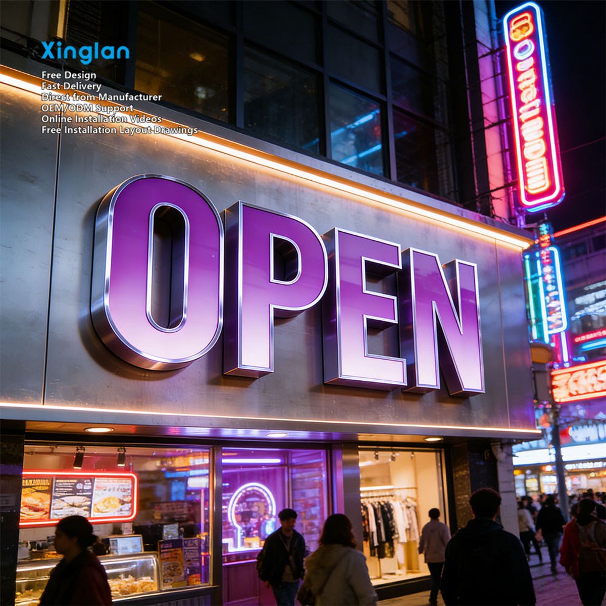 Custom Stainless Steel Flat-Edge Illuminated Letters Precision Crafted LED Illuminated Letters Storefront Signage