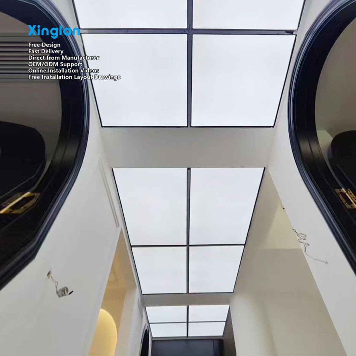 New Soft PVC Fabric Ceiling Film LED Illuminated Light Box with Aluminum Alloy Frame RGB Color Decorative