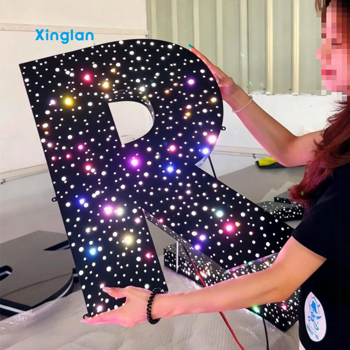 Custom Starry Sky LED Letter Sign 3D Stainless Steel High Brightness Outdoor Perforated Illuminated Advertising Sign