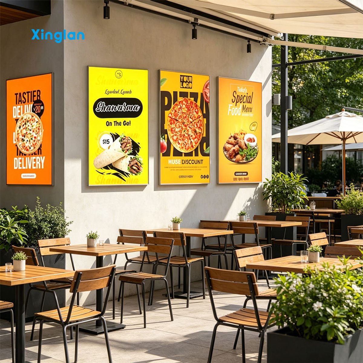 Led Menu Board High-brightness Outdoor LED Light Box, square Aluminum Frame Light Box, Movie Posters, Restaurant Backlit Menus