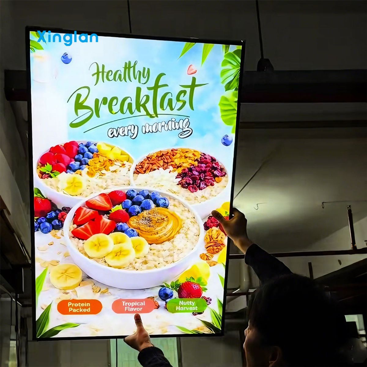 Ultra Slim Pull Out LED Light Box Aluminum Snap Frame Poster Display Advertising Light Box Custom Size Wall Mounted