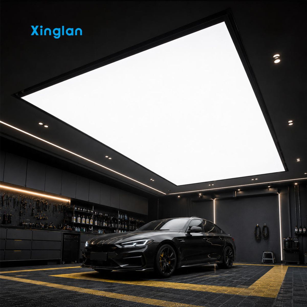 Custom Automotive LED Soft Film Ceiling Light Car Detailing Ceiling Panel for Car Wash Workshop Garage Showroom
