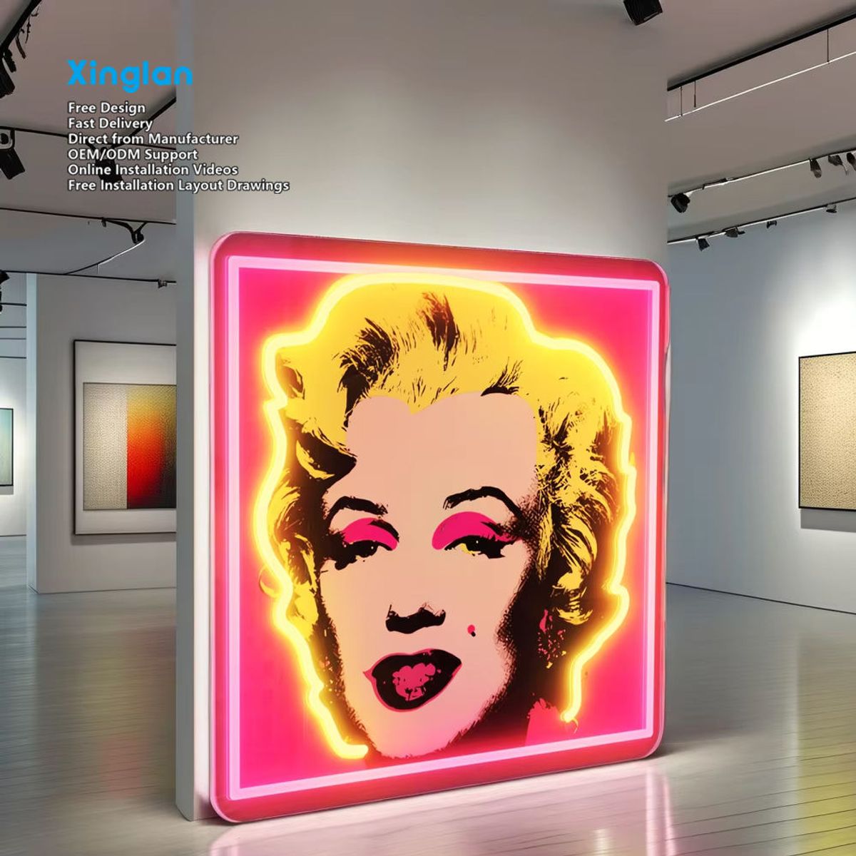 Custom Business Wall Decor UV Neon Sign Light Stainless Steel Transformer for Personal Commercial Use Direct Manufacturer