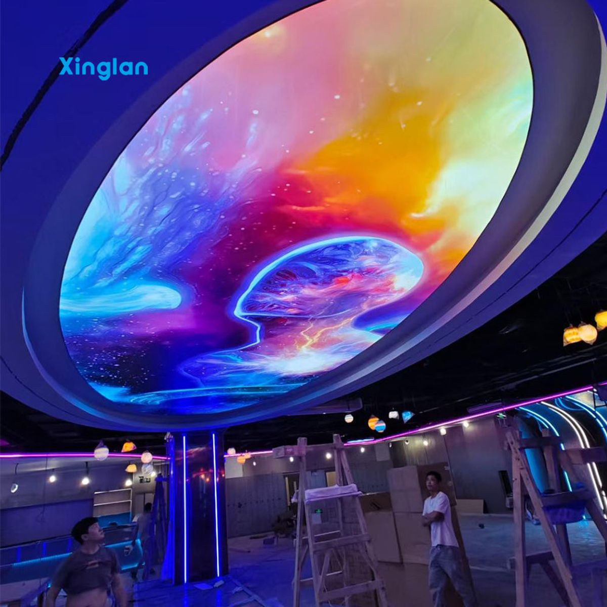 RGB Fabric Light Box LED Advertising Light Box Display with Stretch Ceiling Film PVC for Commercial Decoration