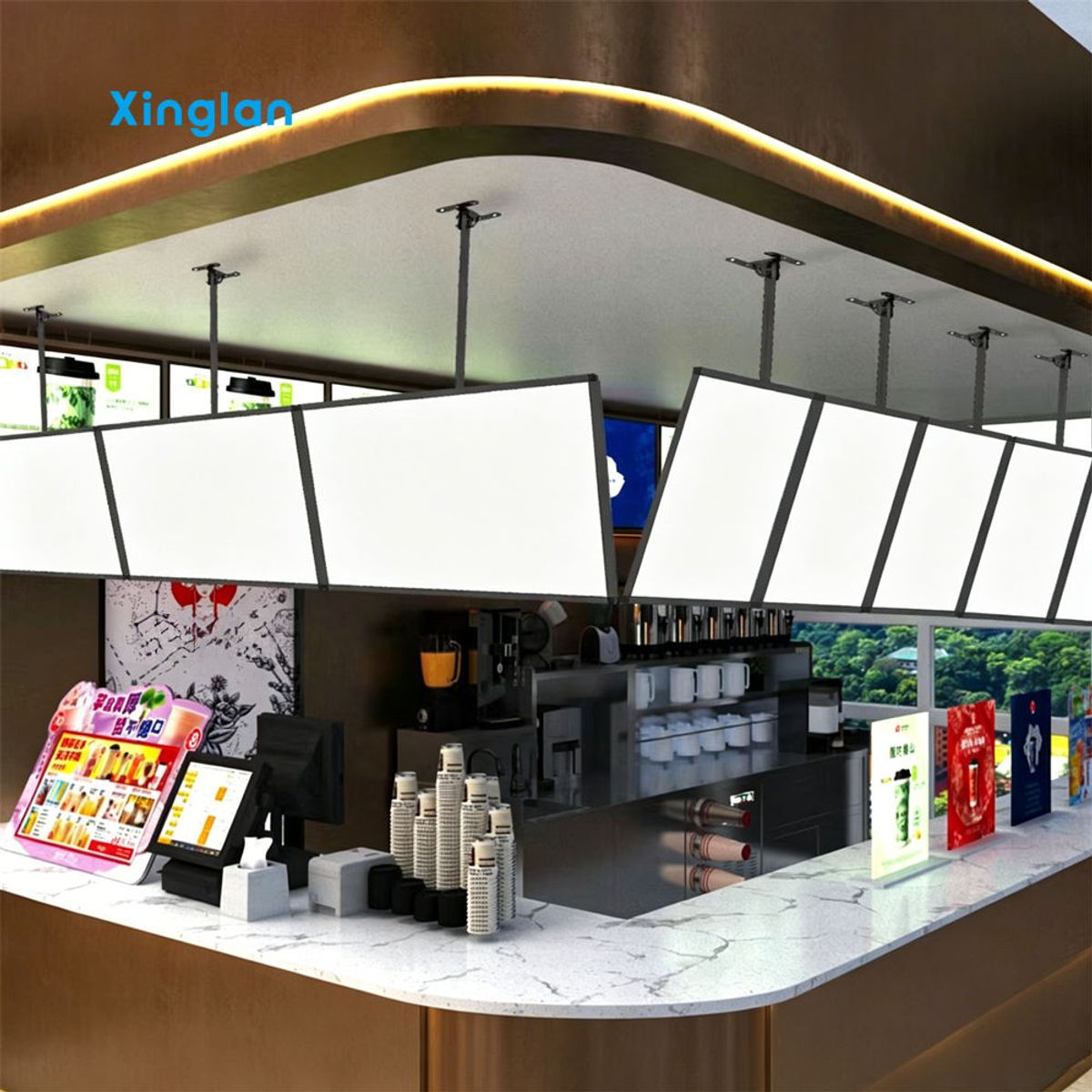 Lightbox Sign, Wall-Mounted Menu Display, Ordering Board, Price List, Bubble Tea Shop Menu, LED Wall-Mounted Sign