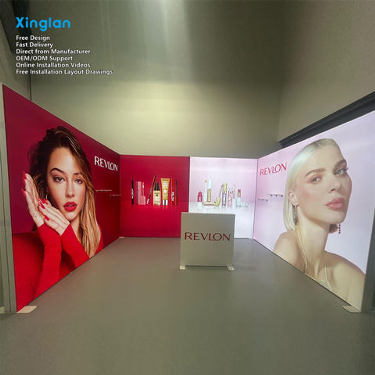 Folding Lightbox (with Illuminated Backdrop Frame) LED Fabric Portable SEG Lightbox Custom Quick-Install SEG Lightbox