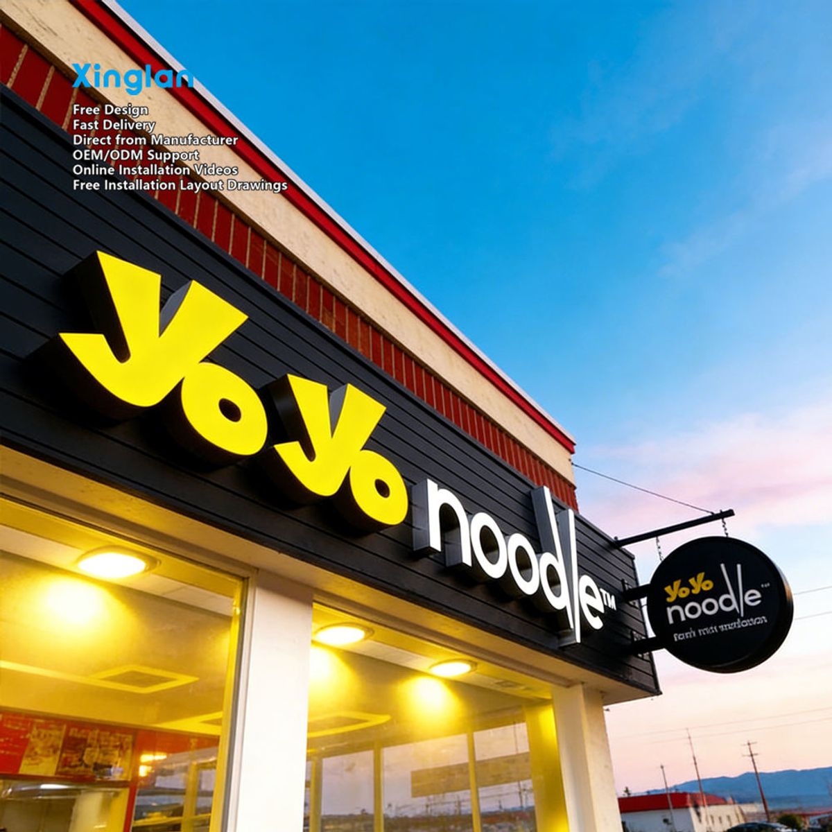 Custom Flat LED Light Letters Frontlit Acrylic Channel Sign Waterproof Outdoor Advertising Logo for Shop Restaurant Bar