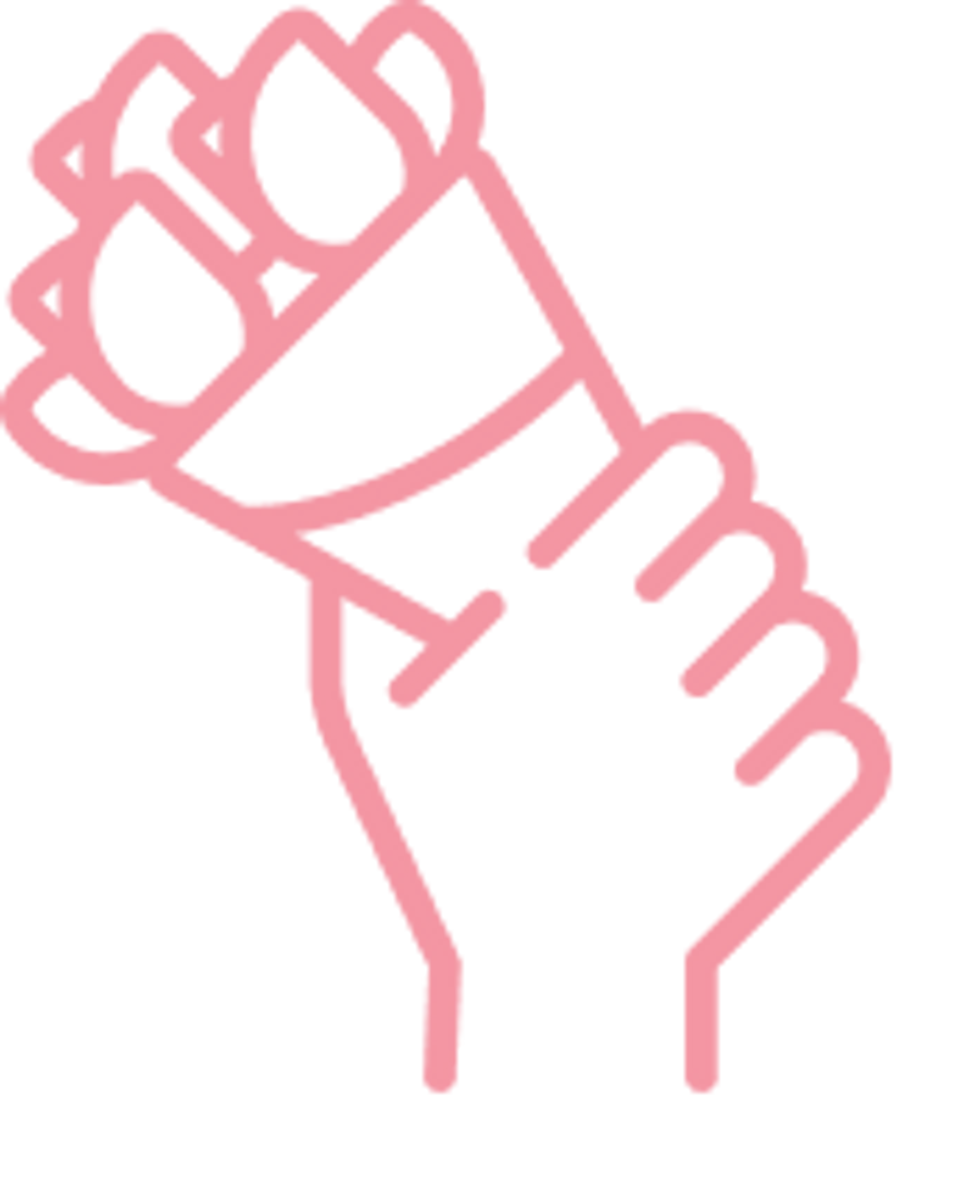 Icon of a hand holding a bouquet of flowers to denote "hand delivered"