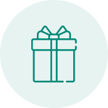 Icon representing a gift box for just because gifts