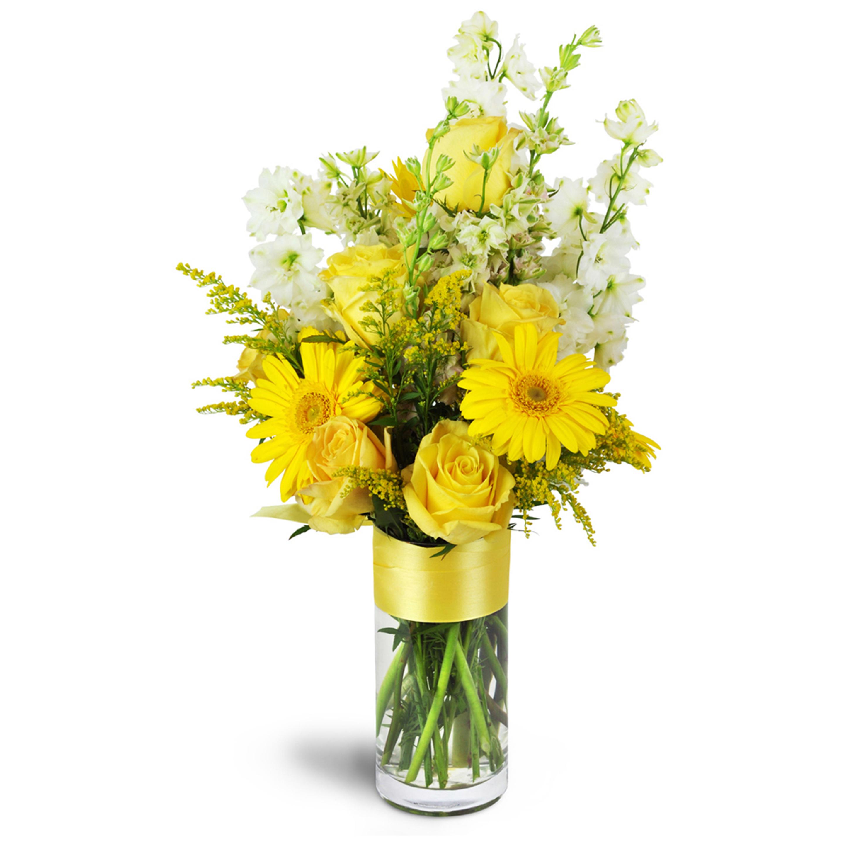Bright and sunny arrangement perfect for a coworker's birthday