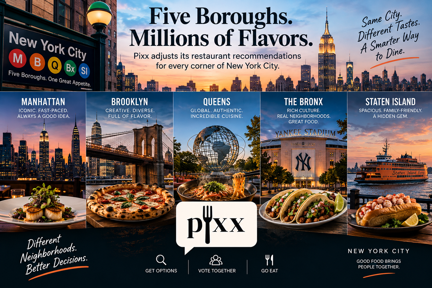 how Pixx adjusts restaurant recommendations across NYC’s five boroughs