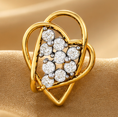 Celeste Heart Diamond Stud Earrings view 5