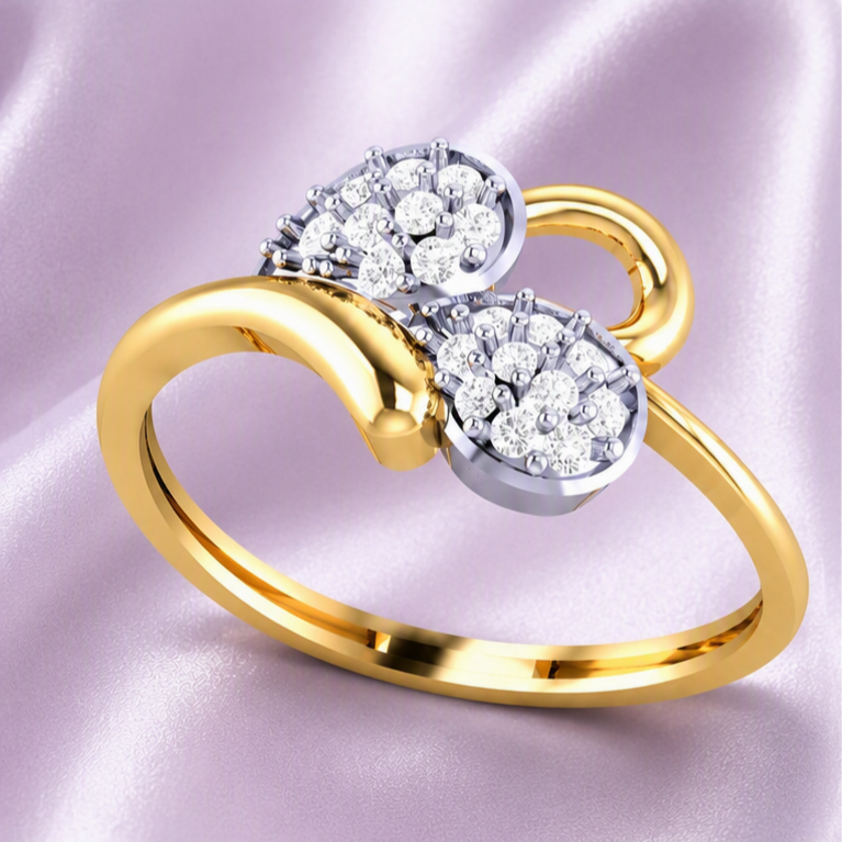 Twin Bloom Diamond Ring