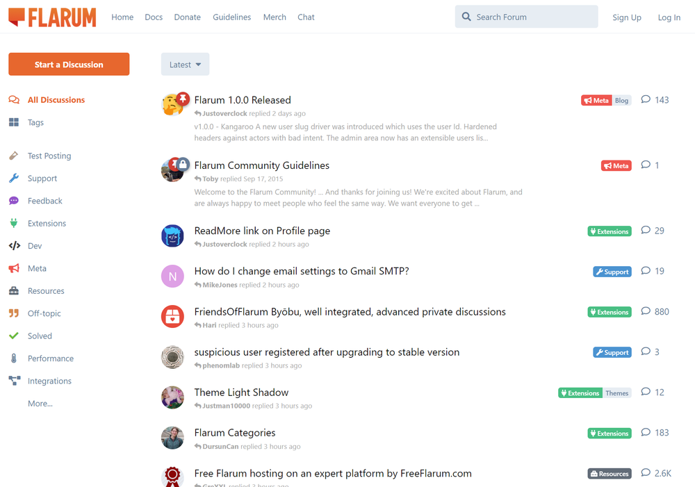 Screenshot of Flarum