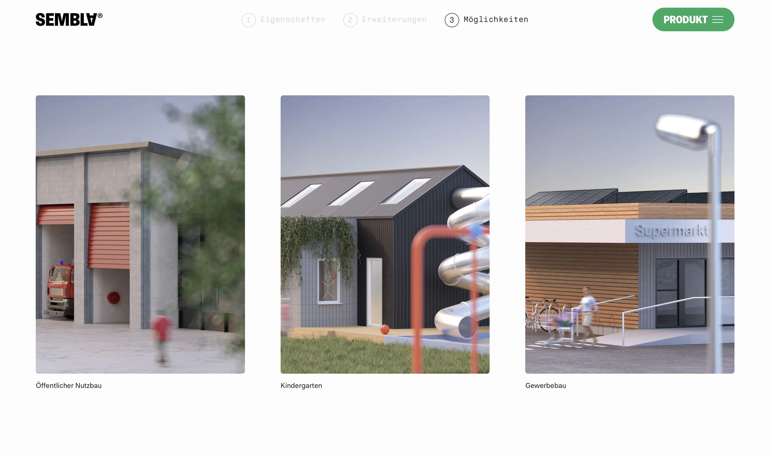 SEMBLA Website 3 column images module