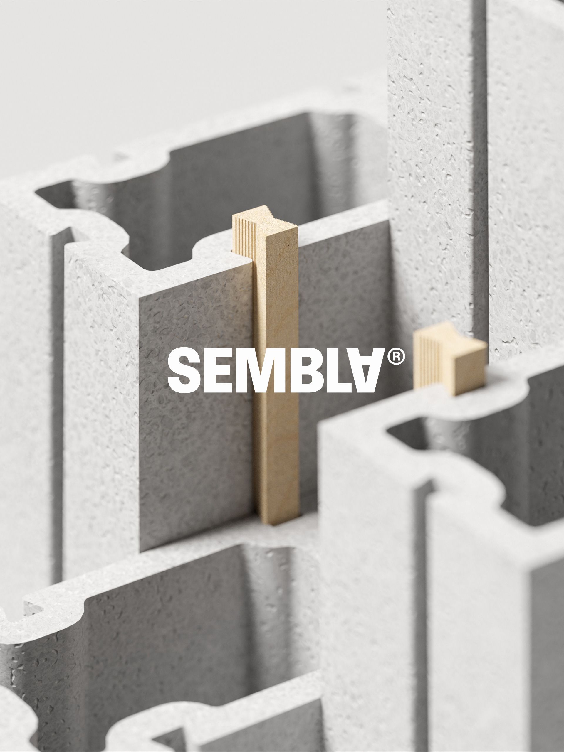 Logotype on 3D visual of blocks