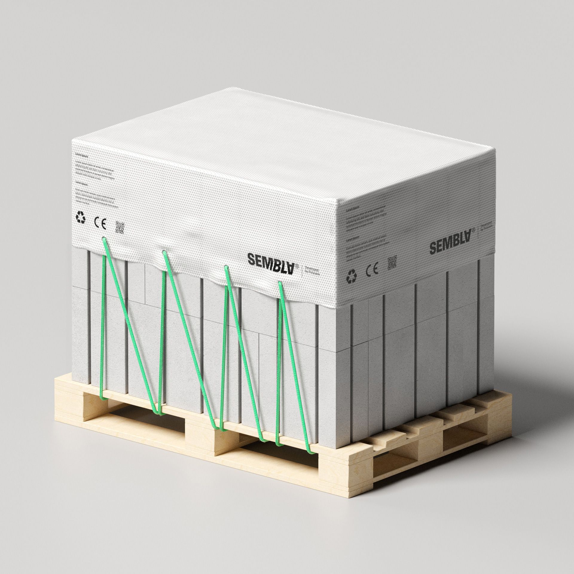3D rendering on pile of blocks on palette